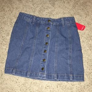button up jean skirt